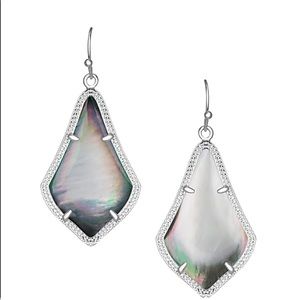 Kendra Scott Alex earrings-Silver w/Black Pearl Stone